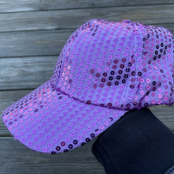 Women Hat Pink Tone Sequin Baseball Silver Cap Hat Fashion Hat New - Picture 12 of 12